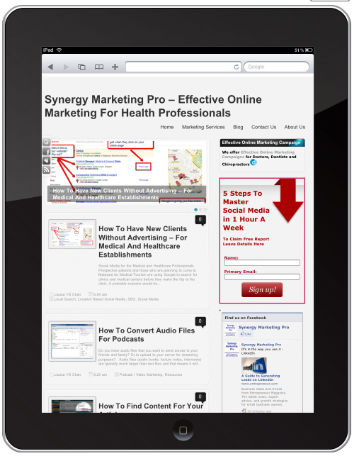 Synergy Marketing Pro On iPad