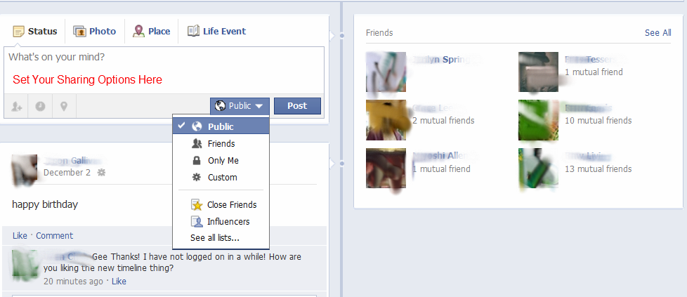 New Facebook Status Update With Timeline